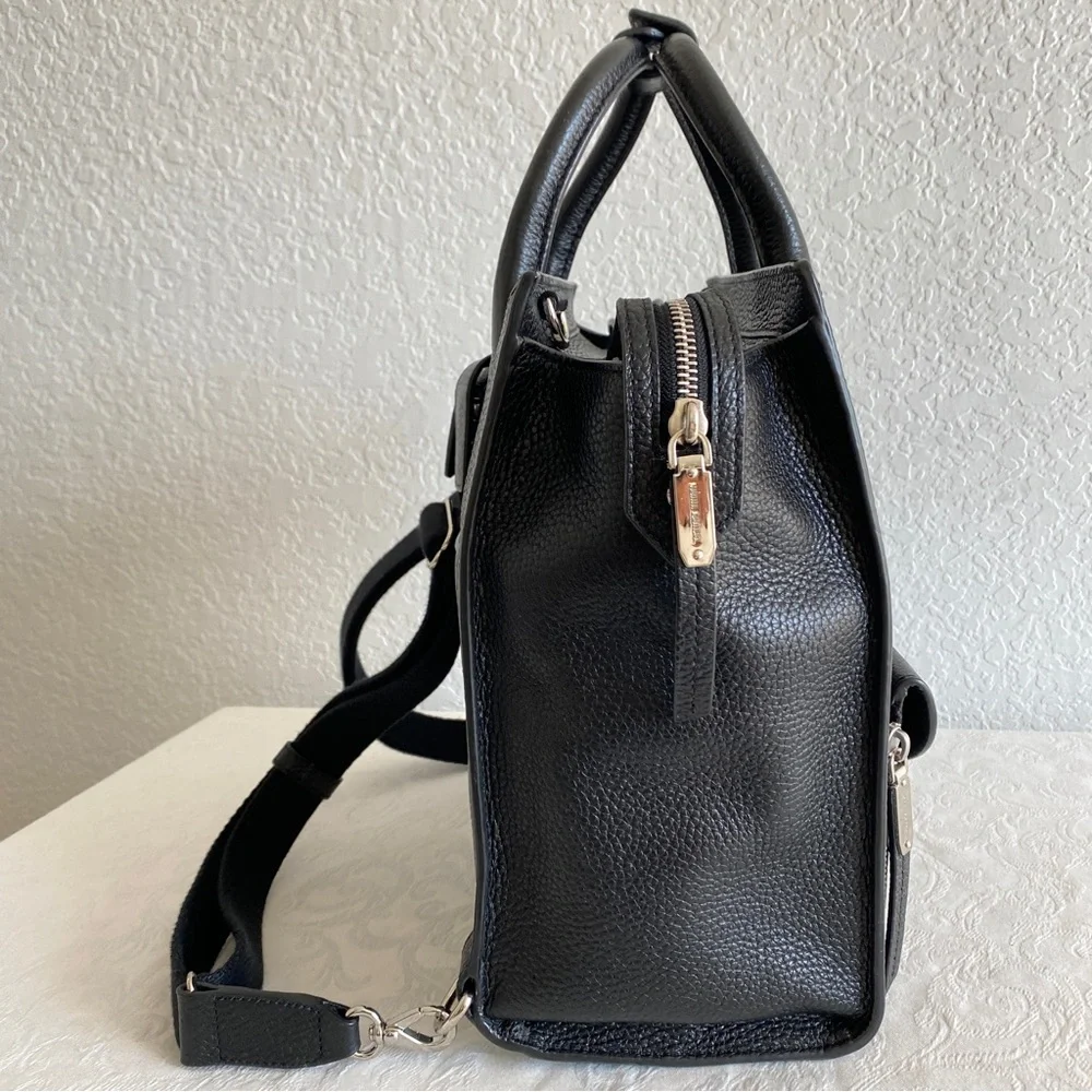 Henri bendel convertible black leather backpack
